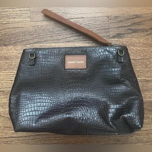 Parker Thatch Bella Clutch - Croc Chocolate Leather